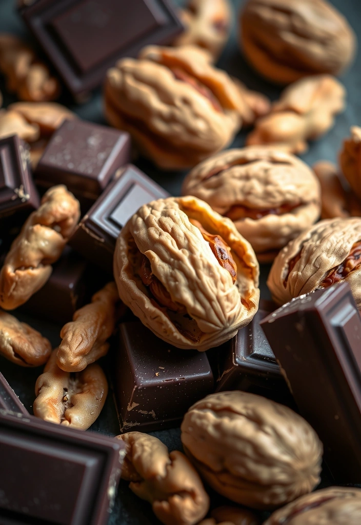 Walnüsse und Schokolade